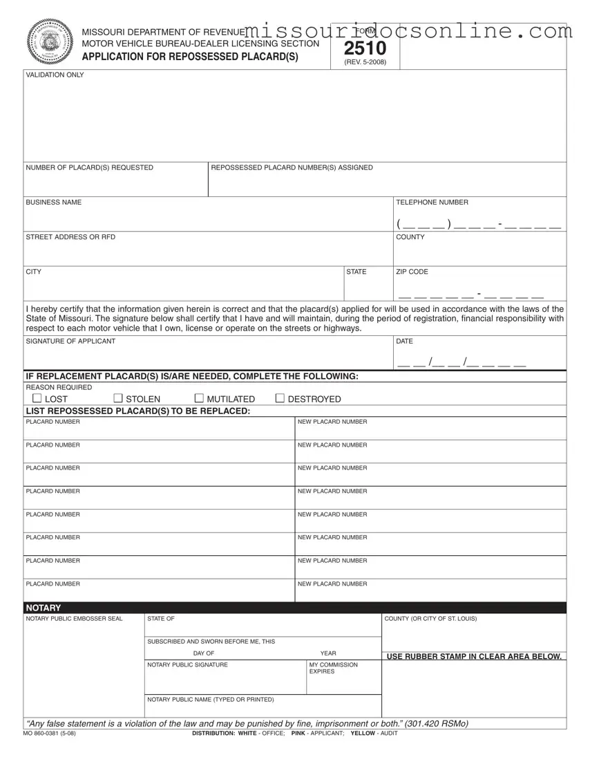 Blank 2510 Missouri Form
