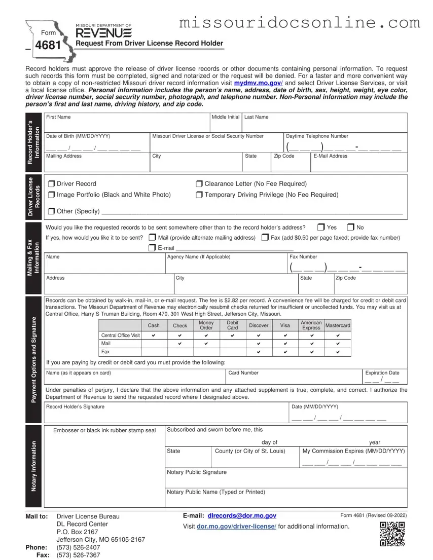 Blank Missouri 4681 Form
