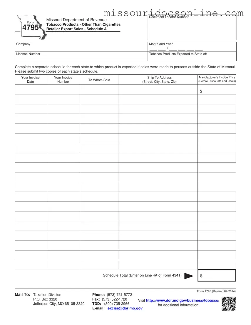 Blank Missouri 4795 Form