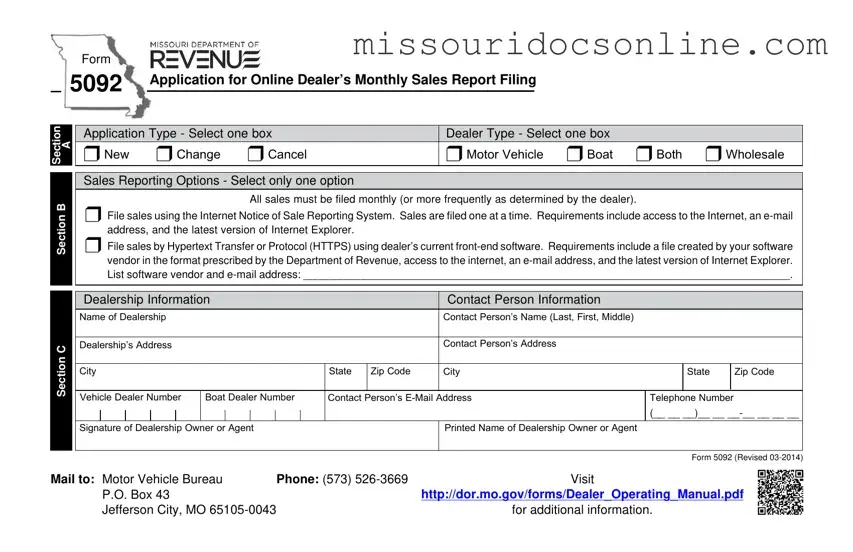 Blank Missouri 5092 Form