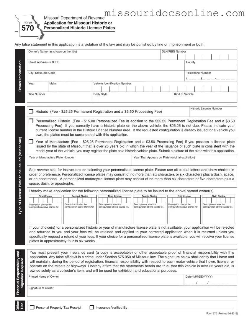 Blank Missouri 570 Form