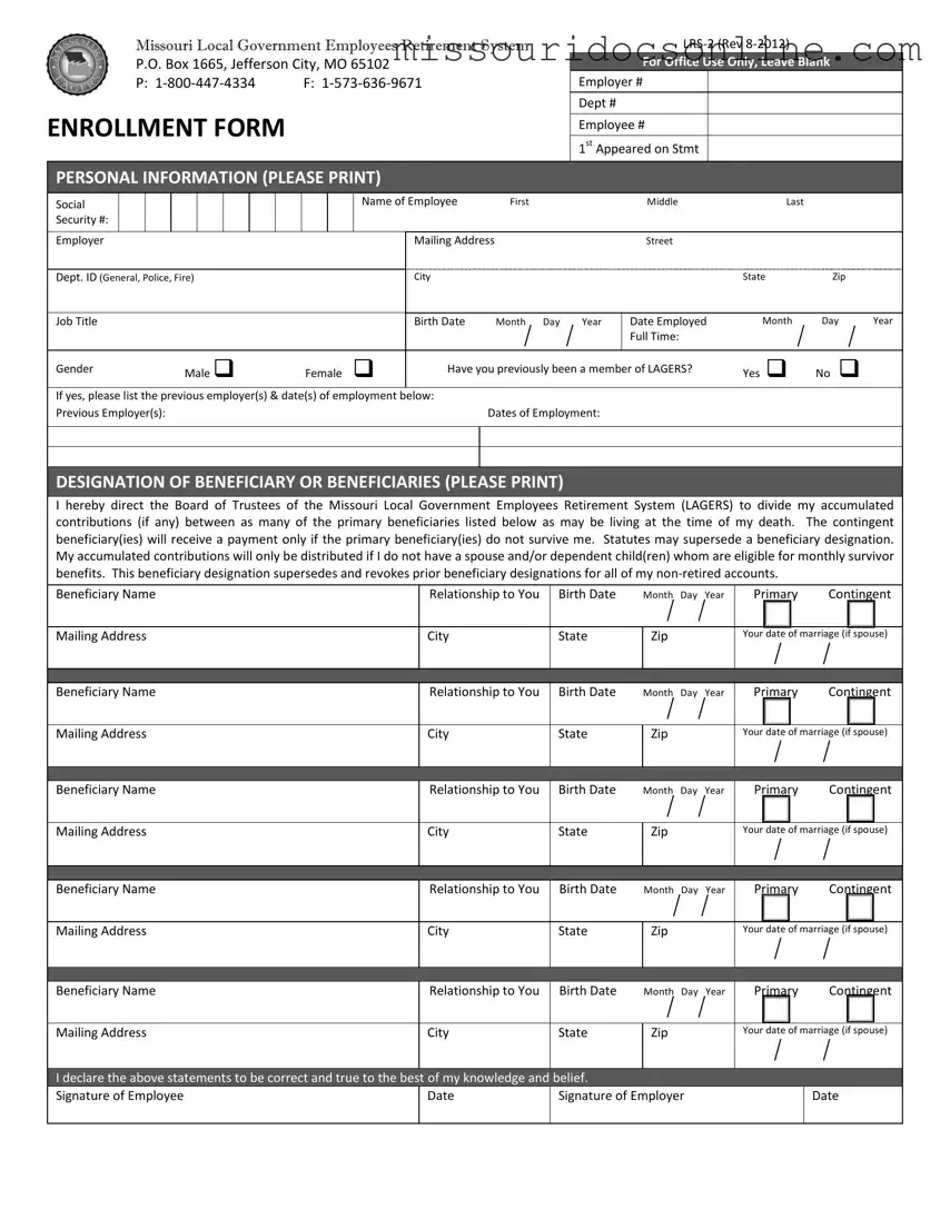 Blank Missouri Lrs 2 Form