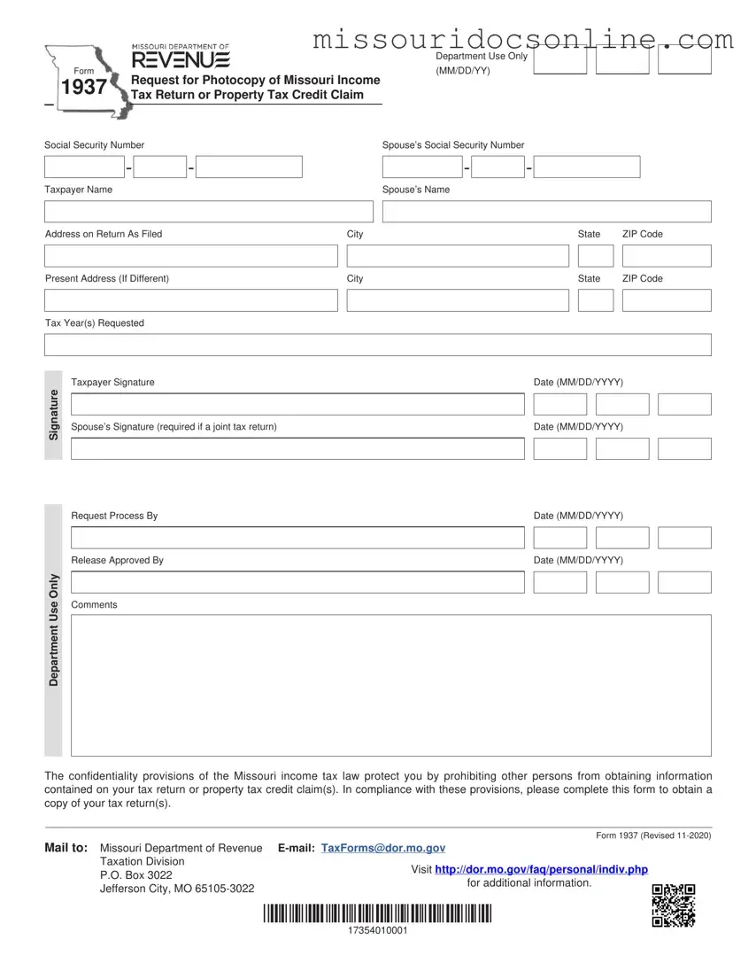 Blank Missouri Form