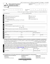 Blank Missouri 8821 Form