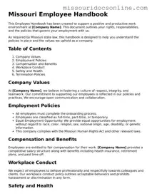 Attorney-Approved Employee Handbook Form for Missouri State