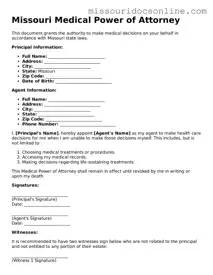 Attorney-Approved Medical Power of Attorney Form for Missouri State