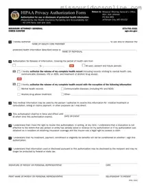 Blank Missouri Hipaa Form
