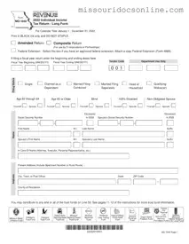 Blank Missouri Mo 1040 Form