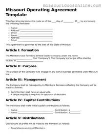 Attorney-Approved Operating Agreement Form for Missouri State