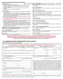Blank Missouri Voter Registration Application Form